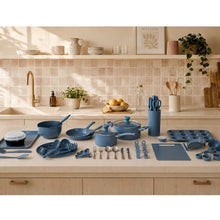 Elements by Thyme & Table 60-Piece Ceramic Non-Stick Cookware Set - Blue