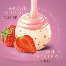 Lindt LINDOR Strawberries and Cream White Chocolate Candy Truffles, White Chocolate with Strawberries and Cream White Truffle Filling, 5.1 oz. Bag