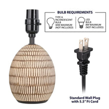 Simple Home Small Table Lamp, Bohemian Style Ceramic Carved Table Lamp with Beige Shade, 12.75"