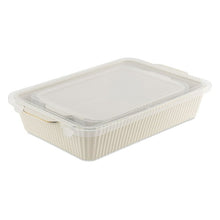 Thyme & Table 4-Piece Stoneware Casserole Dish Bakeware Set, Includes Lids, 9"x13" , 7"x10" Bakers With Lids , White Ribbed