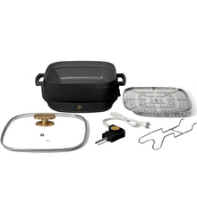 Beautiful 5 in 1 Electric Skillet - Expandable up to 7 Qt with Glass Lid, Black Sesame by Drew Barrymore