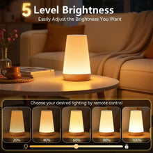 Onekawa Night Light,Dimmable Touch Table Lamp with 5 Brightness and 7 Colors,Night-Lights suitable for Nursery & Bathroom & Bedroom,White