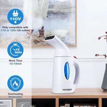 VAVSEA Steamer for Clothes, Portable Garment Steamer, Auto Shut-off Function, Wrinkles/ Steam/ Soften/ Clean/ Sterilize, White