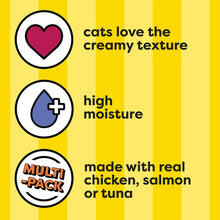 Temptations Creamy Puree Chicken, Salmon & Tuna Lickable Cat Treats, 12g Pouches (24 Pack)