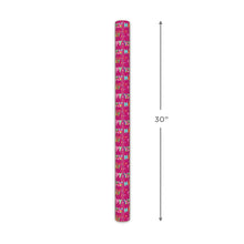 Hallmark Birthday Wrapping Paper Roll (Festive Lettering on Pink) 20 Sq. ft.