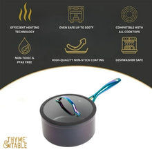Thyme & Table 2.5 QT Non-Stick Sauce Pan with Glass Lid - Rainbow, Signature Collection