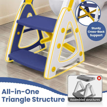 Primlect Potty Training Toilet Seat, 2 in 1 with Ladder, Adjustable Height ,for Ages 1-3, Blue