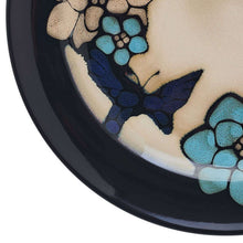 Pfaltzgraff Painted Butterfly Blue 12 Piece Stoneware Dinnerware Set Tan