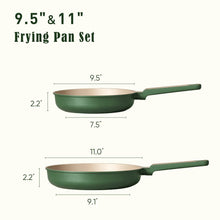 Carote Nonstick Frying Pan Set, 9.5" & 11" Skillets, Induction Compatible, Easy to Clean, Green