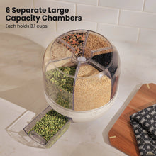 Thyme & Table 6 Section Rotating Food Storage Dispenser with Removable Drawer, White