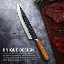 Hecef Japanese Chef Knife, Forged 67-Layer Damascus Steel Ultra Sharp Professional Hammered Carving Knife