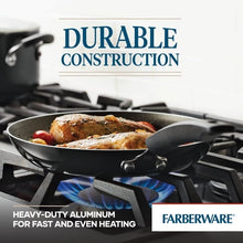 Farberware Easy Clean 22 Pcs Nonstick Cookware Set Includes Griddle Pan and Cooking Tools, Dishwasher Safe, Black