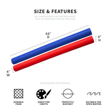 Big Joe Mega Swim Noodle Pool Noodle (Single Unit), Blue, 48 inches long