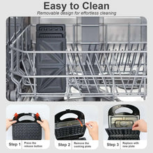 Bluebow 3 in 1 Sandwich Maker, 2 Slice Waffle Maker, Panini Press Grill with Removable Non-Stick Plates, Breakfast Grilled Cheese Maker