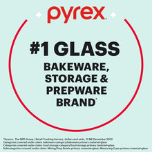 Pyrex Sculpted Tinted Rectangle 9x13 Glass Baking Dish with Airtight Lid, Smoke