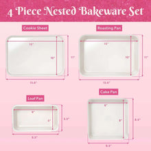 Paris Hilton 4-Piece Ceramic Nonstick Bakeware Set for Kitchen with Baking Sheet Pan, Cookie Sheet, Cake & Loaf Pan, Pink