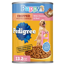 (6 pack) Pedigree Chopped Ground Dinner Wet Puppy Food With Chicken & Beef, 13.2 oz. Cans, 12 Count