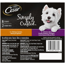 Cesar Simply Crafted Chicken and Vegetables Variety Pack Wet Dog Food Toppers, 1.3 oz Tubs (8 Ct)