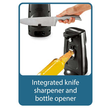 Mainstays Can Opener and Knife Sharpener, Bottle Opener with Removable Cutting Lever Black