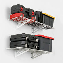 SafeRacks Wall Shelf Combo Kit, Two Shelves, Four Deck Hooks