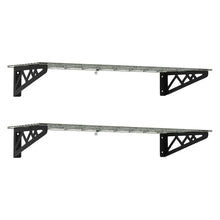 SafeRacks Wall Shelf Combo Kit, Two Shelves, Four Deck Hooks