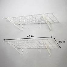SafeRacks Wall Shelf Combo Kit, Two Shelves, Four Deck Hooks