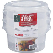 Cambro Round 2-Quart Food Storage Container with Lid, 3-count
