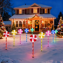 10PackSolarCandyCanePathwayLightsOutdoor_8ModesLollipopPeppermintStakeLights7 - USA Mega Market