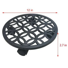 allen + roth 12-in L x 12-in D x 2.7-in H Black Plant Caddy