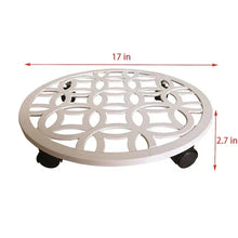 allen + roth 17-in L x 17-in D x 2.7-in H Off-white Plant Caddy