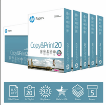 HP Everyday Copy & Print Paper, 92 Brightness, 20 lb., Letter, 5 Reams, 2,500 Sheets/Carton