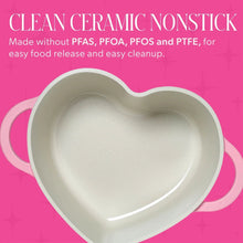 Paris Hilton 2.2-Quart Ceramic Nonstick Cast Aluminum Heart-shaped Dutch Oven with Lid, Oven Safe, Dishwasher Safe, Pink