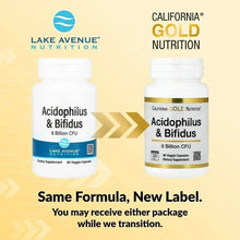 California Gold Nutrition, Acidophilus and Bifidus, Probiotic Blend with Lactobacillus acidophilus, Bifidobacterium lactis, and Bifidobacterium longum, 60 Veggie Capsules