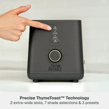 Thyme & Table 2-Slice Toaster, Extra-Wide Slots with Slide-Out Removable Crumb Tray, Slate Grey