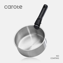 Carote 4 Pcs Stainless Steel Saucepan Set, Saucepans with Detachable Handle, Oven Safe, Induction Ready, Stackable Cookware, Kitchen Cooking Set
