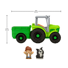 Fisher-Price Little People Push & Play Tractor, Musical Toy Farm Vehicle & 2 Figures for Toddlers