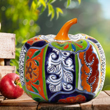 13" Talavera Style Ceramic Pumpkin