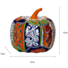 13" Talavera Style Ceramic Pumpkin