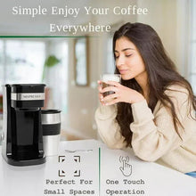 Mixpresso 1-Cup Drip Coffee Maker, Personal Single Serve Coffee Maker & 14oz Travel Mug