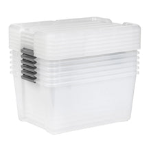 IRIS 45QT Clear Storage Bin with Buckles, 6-pack