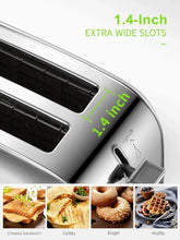 Toaster, Retro Bagel Toaster Toaster with 7 Bread Shade Settings, 2 Extra Wide Slots, Defrost/Bagel/Cancel Function, Removable Crumb Tray, Stainless Steel Toaster by Yabano, Silver