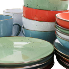 Elama Evelyn 20 Piece Round Stoneware Dinnerware Set in Assorted Colors