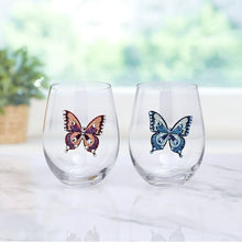 Dolly Parton Jeweled Mosaic 18 oz Stemless Glass Wine Glasses Set of 2