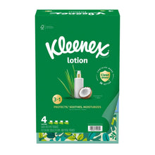Kleenex Lotion Facial Tissues with Coconut Oil, 4 Flat Boxes, 120 Tissues Per Box, 3-Ply