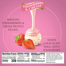 Lindt LINDOR Strawberries and Cream White Chocolate Candy Truffles, White Chocolate with Strawberries and Cream White Truffle Filling, 5.1 oz. Bag