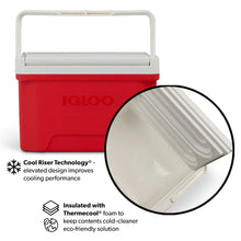 Igloo Small Cooler, 9 Quart Laguna Ice Chest, 13 Can Capacity, Red