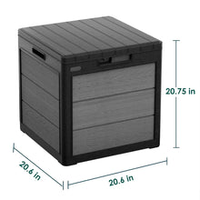 Keter Cortina 30 Gallon Resin Deck Box for Patio Outdoor Storage, Grey