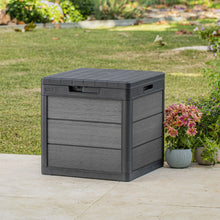 Keter Cortina 30 Gallon Resin Deck Box for Patio Outdoor Storage, Grey