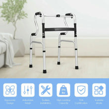 Resenkos Medical Mobility Walker,One-Button Folding Aluminum Walking Frame Walker