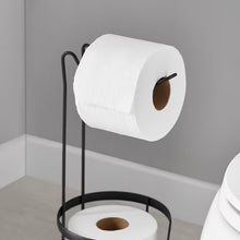 Mainstays Free Standing Toilet Paper Holder with Roll Reserve, Matte Black